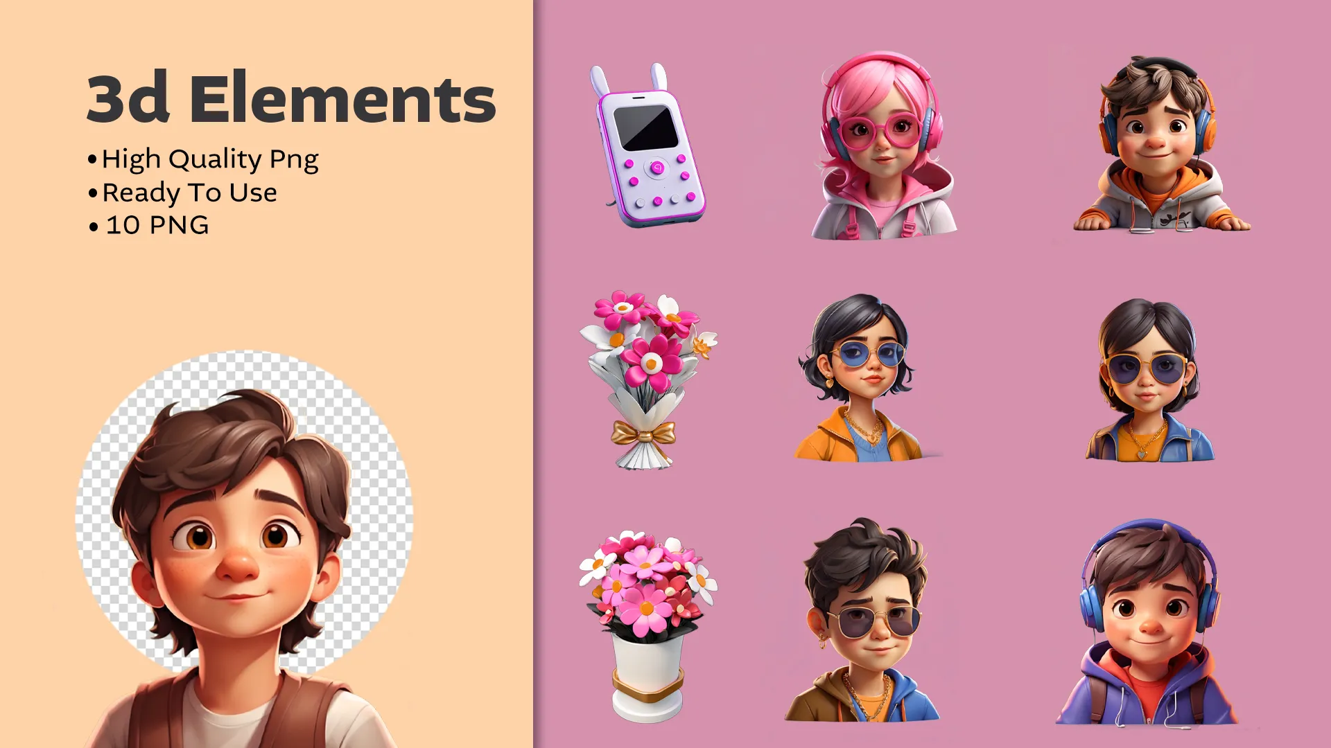 Youthful Characters 3D Pack with Trendy Style
